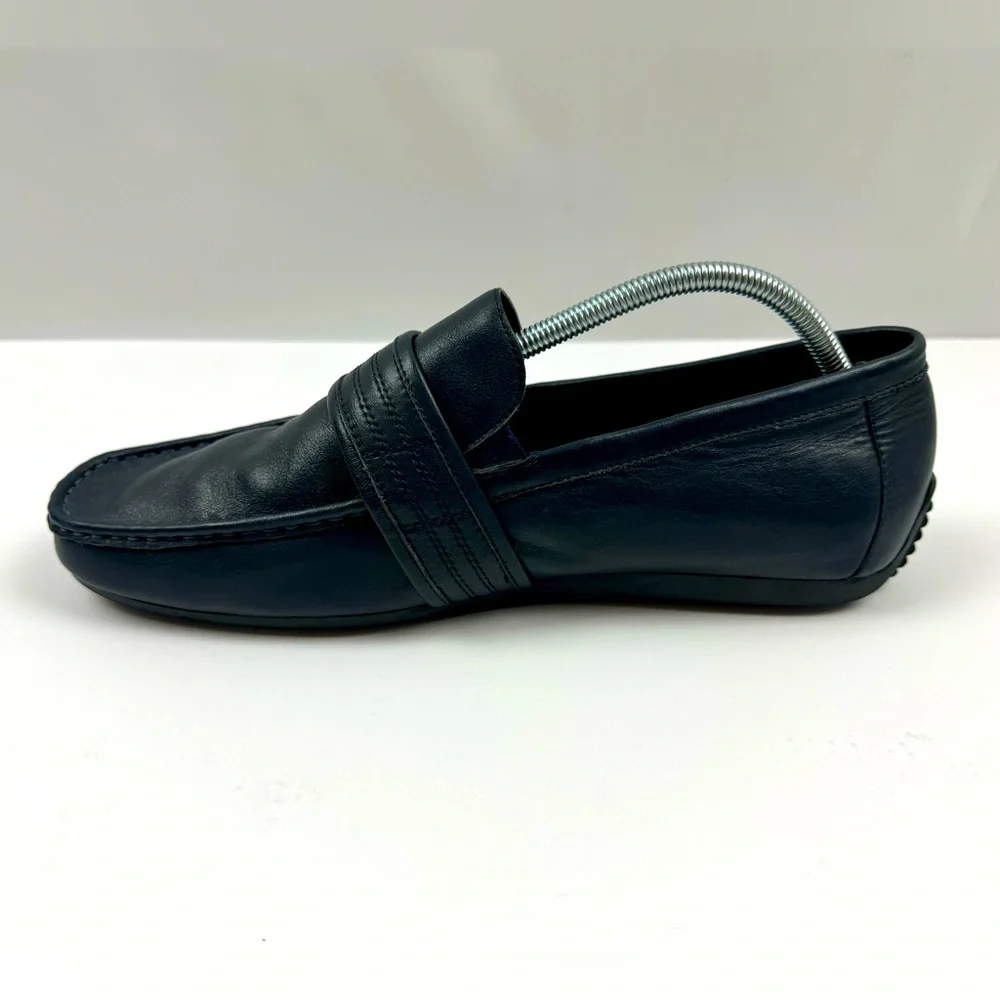 Zanzara Men's Van Eyck Blue Soft Leather Loafers Shoes‎ Size 11